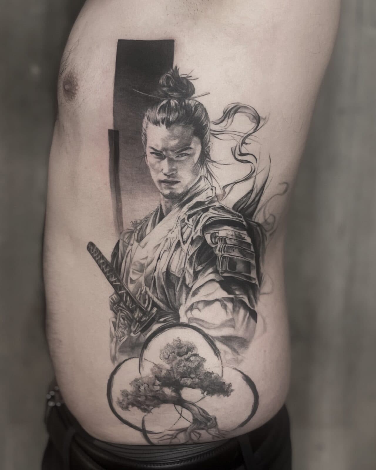 Black and grey realism tattoo by Dina